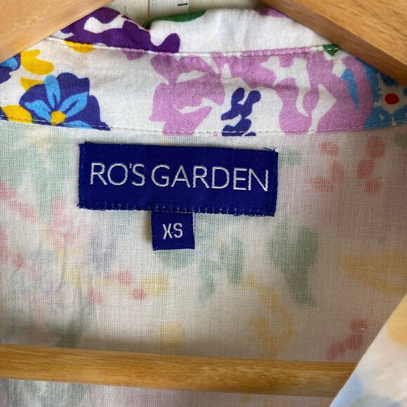 Ro's Garden Romy Dress Size XS Fantasia Floral White Blue Pink Mini - Picture 11 of 14